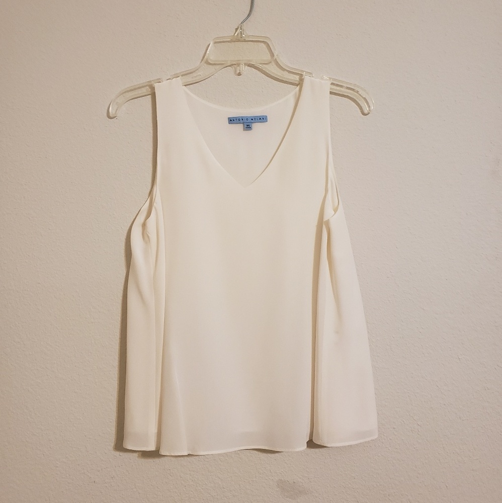 Antonio Melani White Sleeveless Tank Blouse